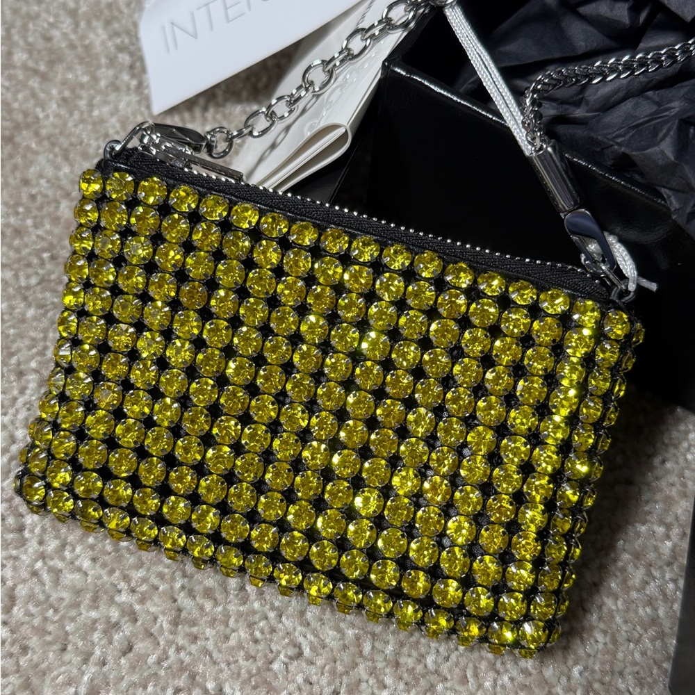 Alexander Wang Nano Rhinestone Crystal Embellished Shoulder Bag NWT in Yellow - Picture 5 of 17